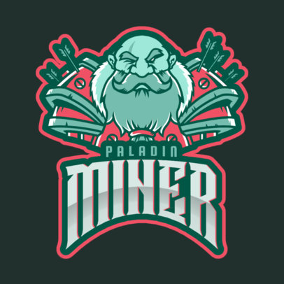 Gaming Logo Template with a Bearded Miner Character Based on World of Warcraft 2613u 