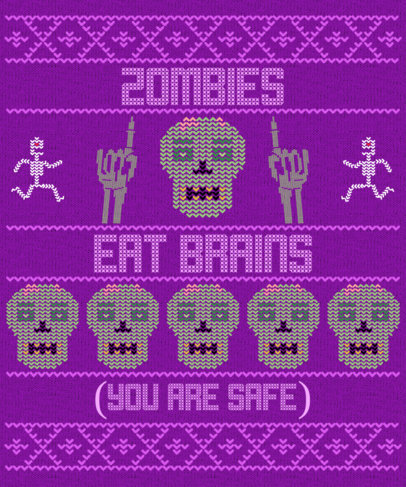 Funny T-Shirt Design Template with an Ugly Sweater Style 
