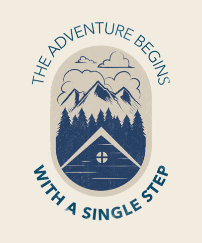 Outdoor Hobbies T-Shirt Design Template with a Cabin Clipart