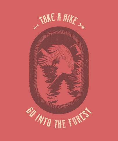 T-Shirt Design Template for a Hike in the Forest