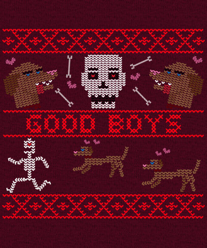 Ugly Sweater T-Shirt Design Maker with Funny Dogs Clipart