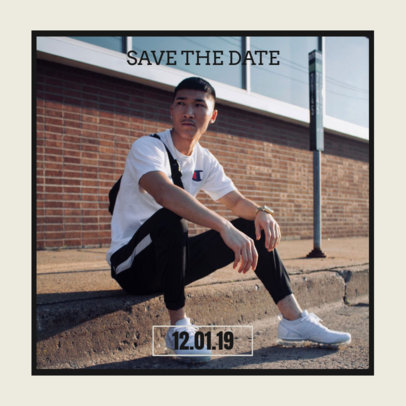 Online Banner Generator with a Minimalist Save-The-Date Design 16644j 1886