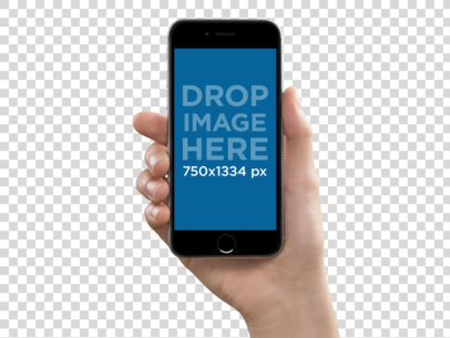 Mockup Template of a Hand Holding an iPhone