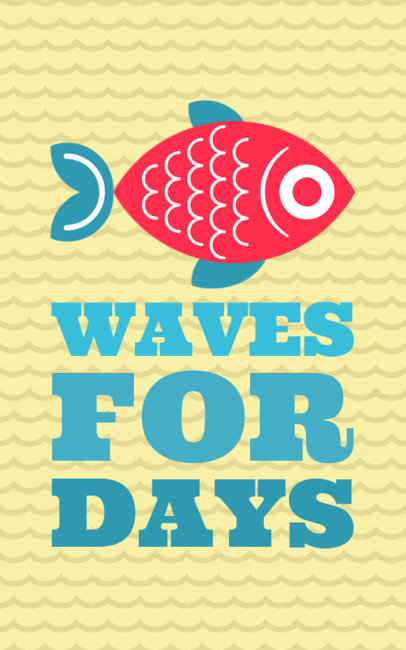 Summer T-Shirt Design Template Featuring a Fish Illustration 