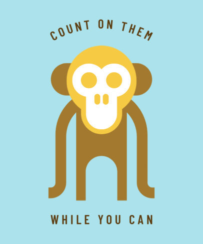 Environmental Awareness T-Shirt Design Template Featuring a Monkey Illustration 1562k 13-el