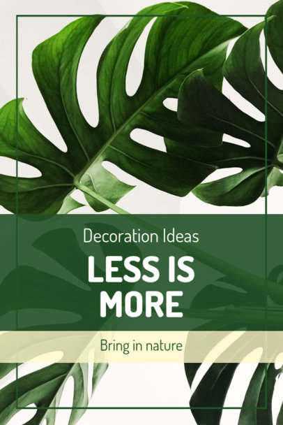 Pinterest Pin Template for Decoration with Plants 1885e