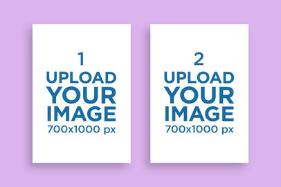 Minimalistic Mockup Featuring Two Invitations over a Plain Background 718-el