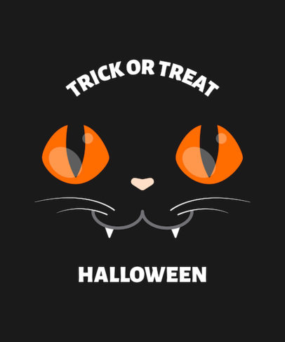 Halloween T-Shirt Design Template Featuring Cute Monster Faces