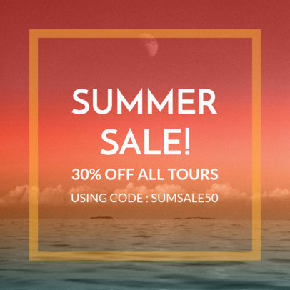 Minimalist Instagram Post Maker for a Summer Sale Ad
