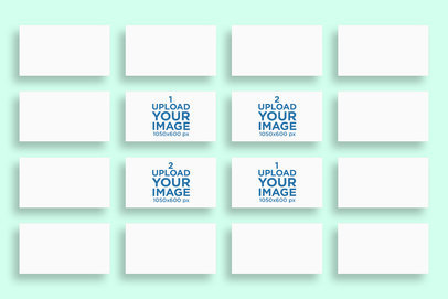 Business Card Mockup Featuring a Mosaic of Horizontal Business Cards