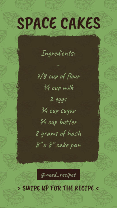 Instagram Story Maker for a Marijuana Space Cake Recipe