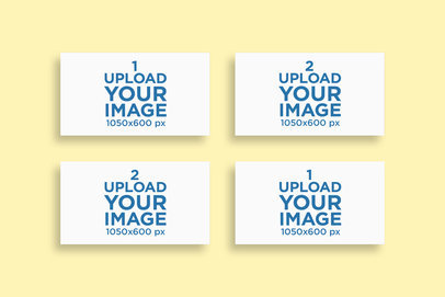 Mockup Featuring Four Business Cards Aligned Against a Colored Background 771-el