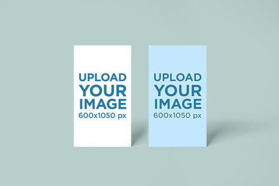 Mockup of Two Vertical Business Cards Standing Next to Each Other 748-el1