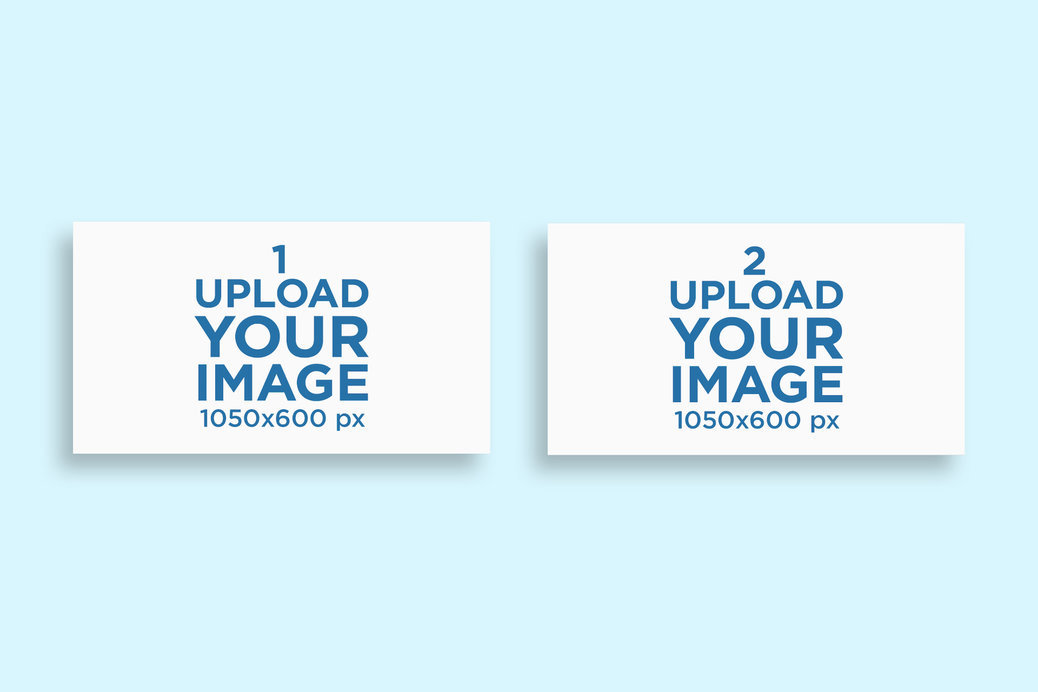 Minimal Mockup Featuring Two Business Cards Lying on a Colored Surface 