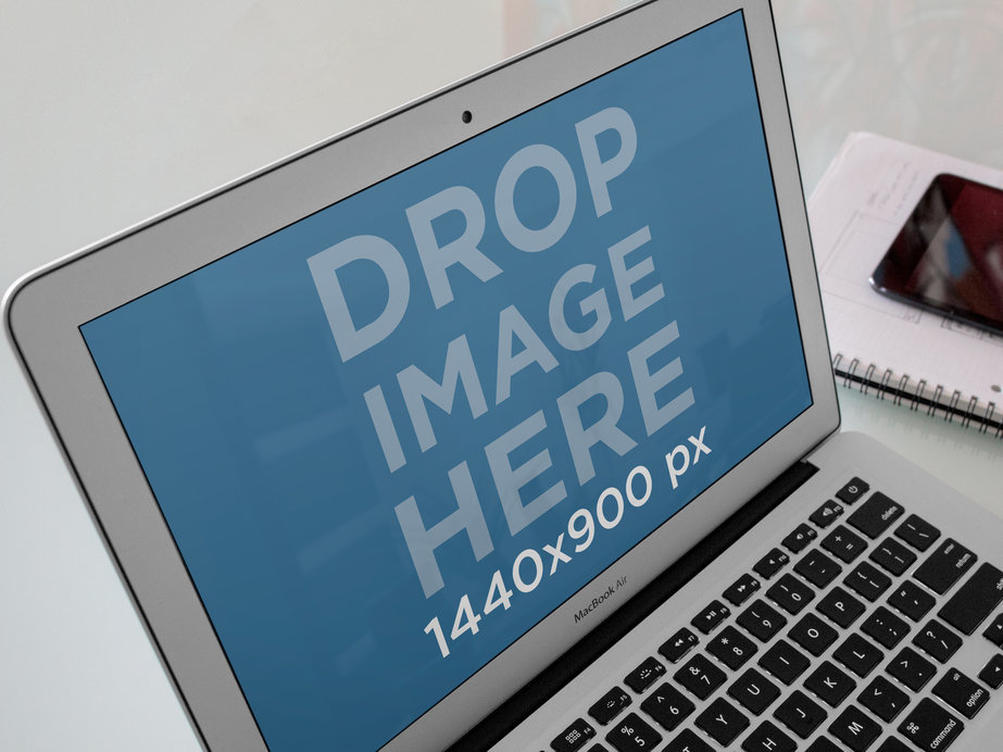 Closeup Mockup of a MacBook Air 