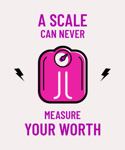 Fitness T-Shirt Design Template with a Body Positivity Quote