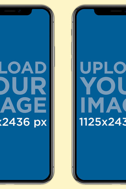 Mockup of Two iPhones 11 Pro in Close-Up