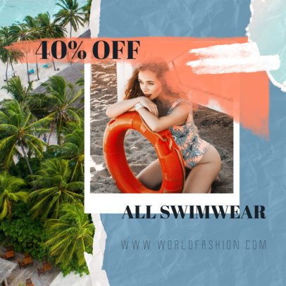 Collage-Style Instagram Post Maker for a Swimwear Discount