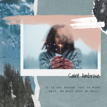 Instagram Post Template Featuring a Brief Quote in a Collage-Style Background