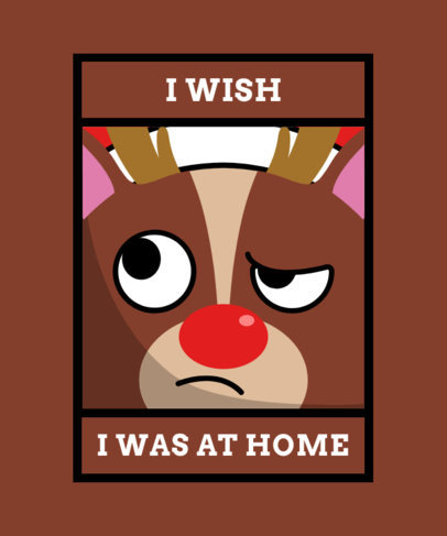 Sarcastic Christmas T-Shirt Maker Featuring a Bored Rudolf the Reindeer 1880h