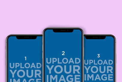 Mockup of a Set of Three iPhones 11793-el