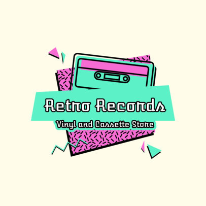 Retro Logo Template for a Vinyl and Cassette Store 2615c