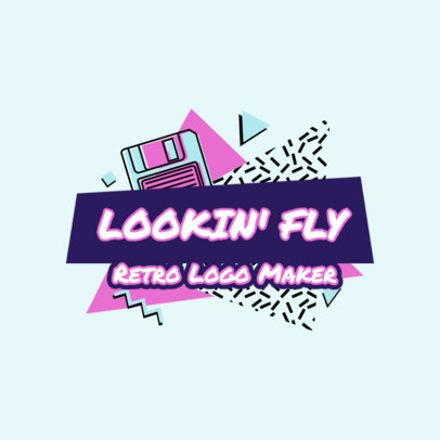 Retro Logo Maker Featuring an Old Floppy Disk Illustration
