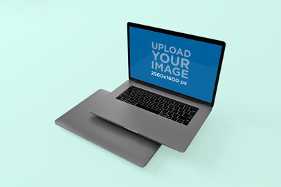 MacBook Pro Mockup Floating Inside a Minimalistic Scenario 570-el