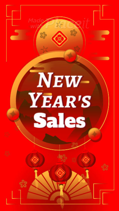 Chinese New Year Instagram Story Video Maker with Animated Chinese Decorations