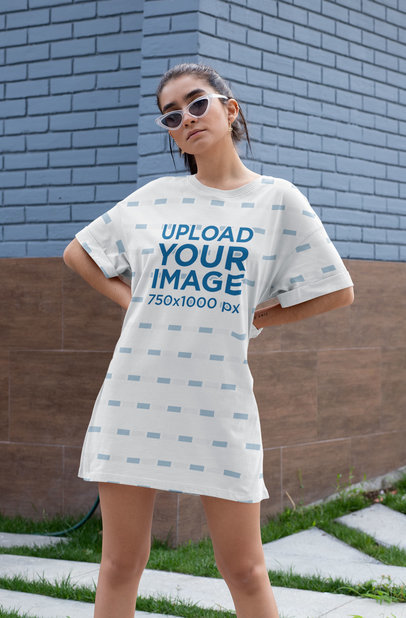Shift Dress Mockup Featuring a Woman in a Cool Pose 29749