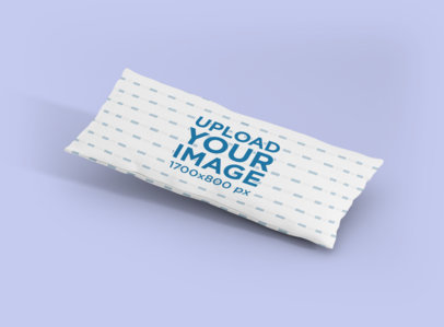 Wide Pillow Mockup with a Plain Color Background