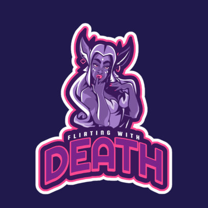 LoL-Inspired Logo Creator Featuring a Succubus Illustration
