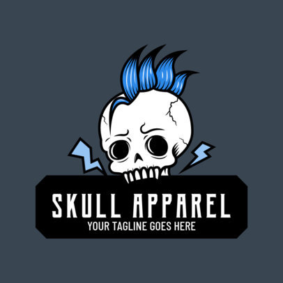 Santa Cruz-Inspired Logo Maker for an Urban Clothing Store with a Skull Clipart