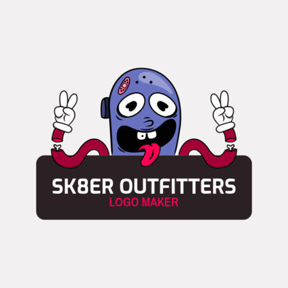 Logo Template for a Streetwear Brand with a Santa Cruz-Inspired Character