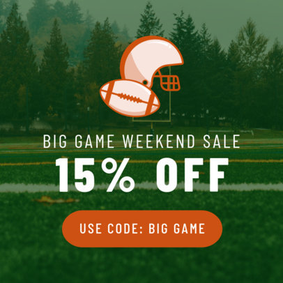 Football Game Day Social Media Post Maker for a Special Sale