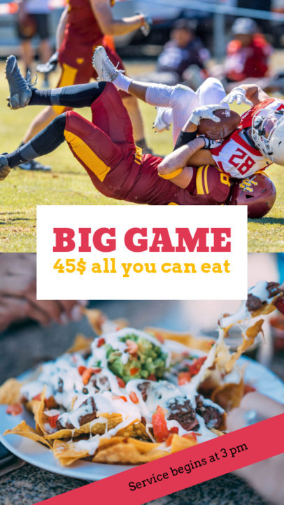 Instagram Story Template for a Football and Food Promo 961j-1926