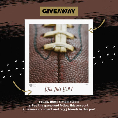 Sports-Themed Instagram Post Template for a Football Giveaway