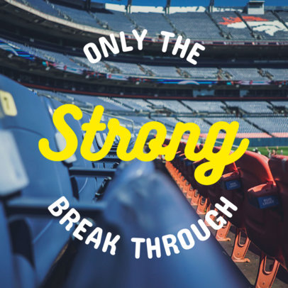 Instagram Post Template with a Football Motivational Phrase