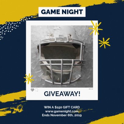 Instagram Post Maker for a Football Game Night Giveaway