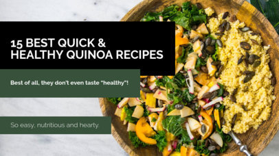 YouTube Thumbnail Design Template for a Quinoa Recipes Video 901l-1939