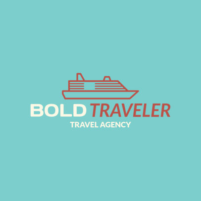 Travel Agency Logo Creator with a Cruise Ship Illustration
