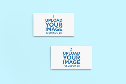 Mockup of Two Business Cards Placed on a Solid Color Surface 750-el