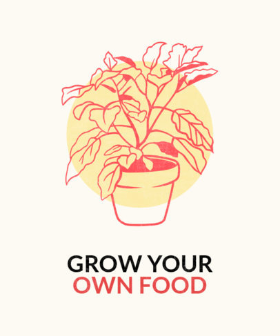 T-Shirt Design Maker for a Sustainability Cause with Organic Products Illustrations