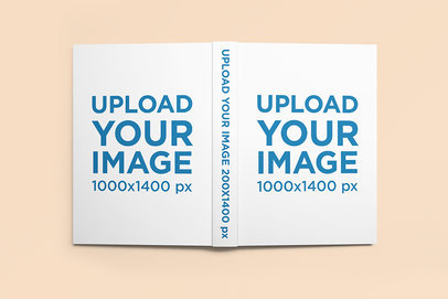 Hard Cover Book Mockup Featuring a Spread Book in Top View 736-el