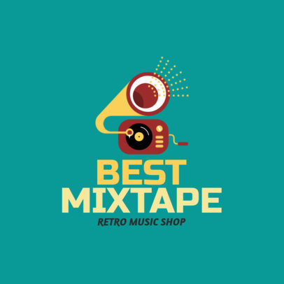 Retro Music Store Logo Template 