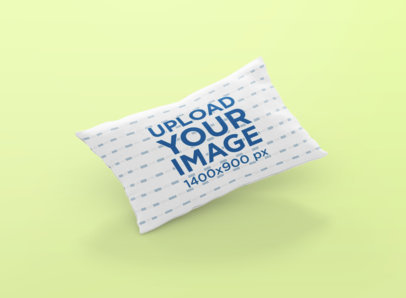Mockup Featuring a Pillow Floating Against a Solid Color Backdrop 701-el