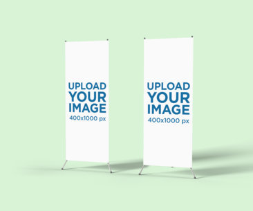 Minimalistic Mockup of Two X-stand Banners 