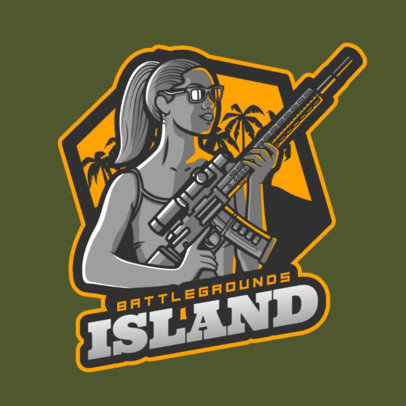 Gaming Logo Template Featuring Free Fire-Inspired Illustrations