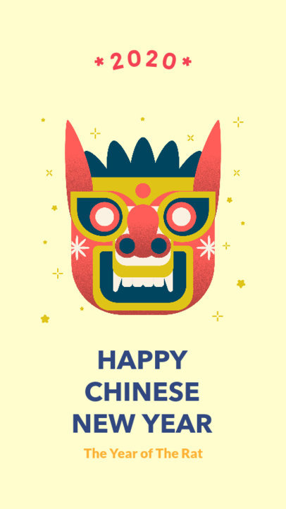 Chinese New Year Instagram Story Template Featuring a Traditional Mask 1923a