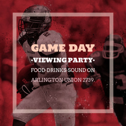 Social Media Post Design Template for a Game Day Viewing Party